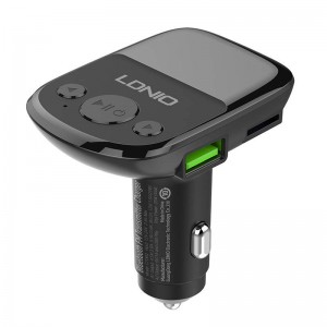 Incarcator auto cu modulator FM LDNIO C706Q, 2x USB, 25W, QC 3.0, AUX, Bluetooth, compatibil microSD - Negru