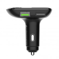 Incarcator auto cu modulator FM LDNIO C706Q, 2x USB, 25W, QC 3.0, AUX, Bluetooth, compatibil microSD - Negru