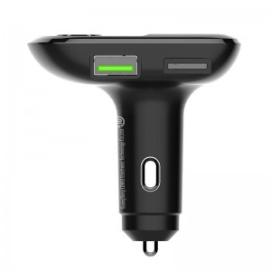 Incarcator auto cu modulator FM LDNIO C706Q, 2x USB, 25W, QC 3.0, AUX, Bluetooth, compatibil microSD - Negru