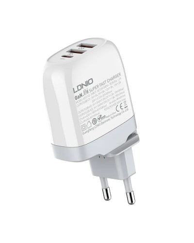 Incarcator de retea GaN LDNIO A3511Q, 2x USB, 1xUSB-C, 65W - Alb