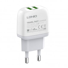 Incarcator de retea LDNIO A2219, 2x USB, 2.4A, 12W - Alb