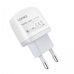 Incarcator de retea LDNIO A2219, 2x USB, 2.4A, 12W - Alb