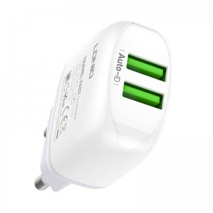 Incarcator de retea LDNIO A2219, 2x USB, 2.4A, 12W - Alb