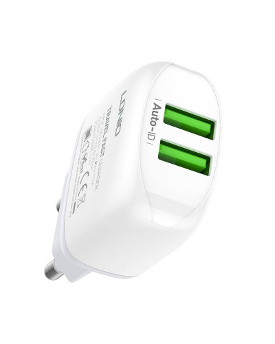 Incarcator de retea LDNIO A2219, 2x USB, 2.4A, 12W - Alb