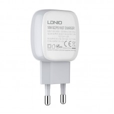 Incarcator de retea LDNIO A2313C, 1x USB, 1x USB Type-C, QC 3.0, PD, 20W - Alb