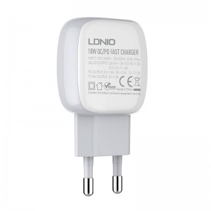 Incarcator de retea LDNIO A2313C, 1x USB, 1x USB Type-C, QC 3.0, PD, 20W - Alb