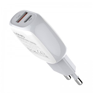 Incarcator de retea LDNIO A2313C, 1x USB, 1x USB Type-C, QC 3.0, PD, 20W - Alb