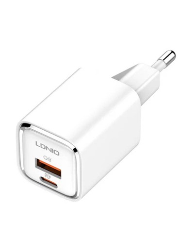 Incarcator de retea LDNIO A2317C, 1x USB, 1x USB-C, QC 3.0, PD, 30W - Alb