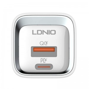Incarcator de retea LDNIO A2318C, 1x USB, 1x USB-C, PD, QC 3.0, 20W - Alb
