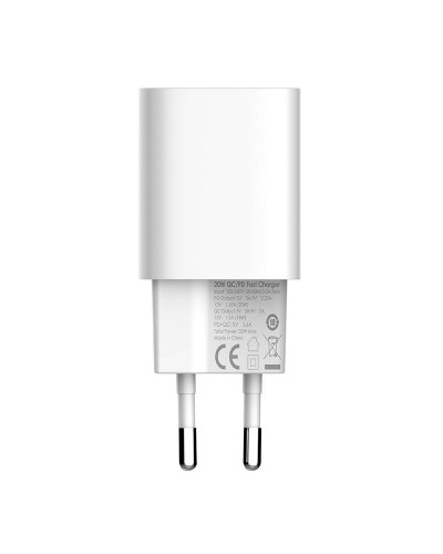 Incarcator de retea LDNIO A2318C, 1x USB, 1x USB-C, PD, QC 3.0, 20W - Alb