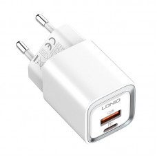 Incarcator de retea LDNIO A2318C, 1x USB, 1x USB-C, PD, QC 3.0, 20W - Alb