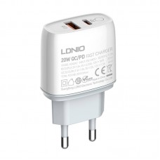 Incarcator de retea LDNIO A2424C, 1x USB, 1x USB-C, PD, QC 3.0, 20W - Alb