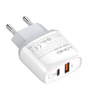 Incarcator de retea LDNIO A2424C, 1x USB, 1x USB-C, PD, QC 3.0, 20W - Alb