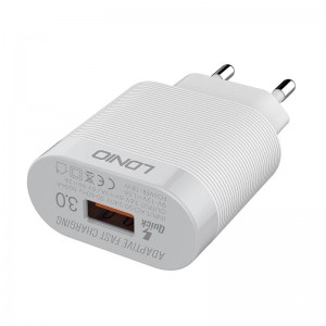 Incarcator de retea LDNIO A303Q, 1x USB, QC 3.0, 18W - Alb