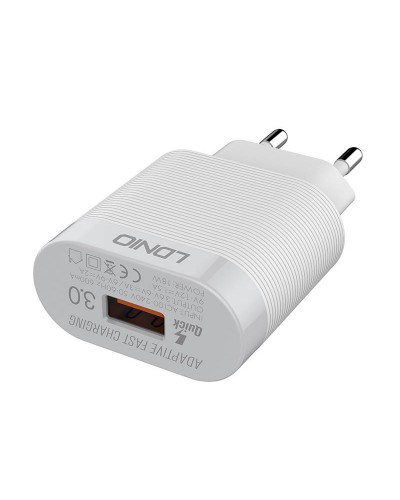 Incarcator de retea LDNIO A303Q, 1x USB, QC 3.0, 18W - Alb