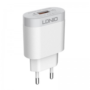 Incarcator de retea LDNIO A303Q, 1x USB, QC 3.0, 18W - Alb