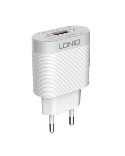 Incarcator de retea LDNIO A303Q, 1x USB, QC 3.0, 18W - Alb