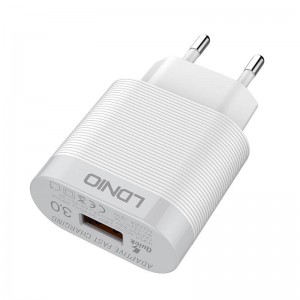 Incarcator de retea LDNIO A303Q, 1x USB, QC 3.0, 18W - Alb
