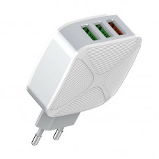 Incarcator de retea LDNIO A3310Q, 3x USB, QC 3.0, 30W - Alb