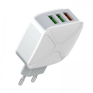 Incarcator de retea LDNIO A3310Q, 3x USB, QC 3.0, 30W - Alb