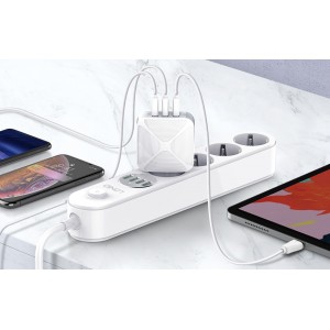 Incarcator de retea LDNIO A3310Q, 3x USB, QC 3.0, 30W - Alb