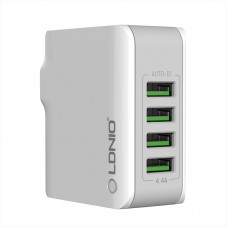 Incarcator de retea LDNIO A4403, 4x USB, 4.4A, 22W - Alb