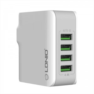 Incarcator de retea LDNIO A4403, 4x USB, 4.4A, 22W - Alb