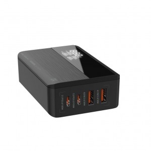Incarcator de retea LDNIO A4808Q, 2x USB, 2x USB-C, 65W - Negru