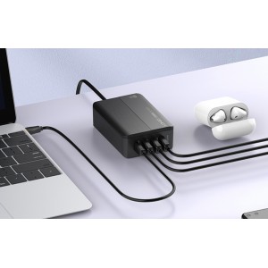 Incarcator de retea LDNIO A4808Q, 2x USB, 2x USB-C, 65W - Negru