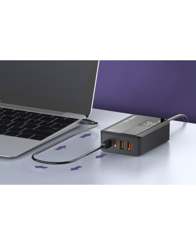 Incarcator de retea LDNIO A4808Q, 2x USB, 2x USB-C, 65W - Negru