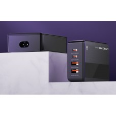 Incarcator de retea LDNIO A4808Q, 2x USB, 2x USB-C, 65W - Negru