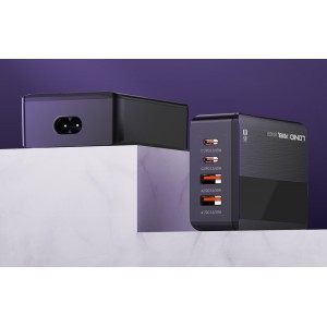 Incarcator de retea LDNIO A4808Q, 2x USB, 2x USB-C, 65W - Negru