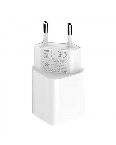 Incarcator de retea MFi LDNIO A2318M, 1x USB, 1x USB-C, 20W, cablu Type-C to Lightning - Alb