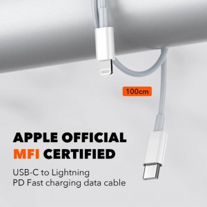 Incarcator de retea MFi LDNIO A2528M, 2x USB-C, 35W, cablu Type-C to Lightning - Alb