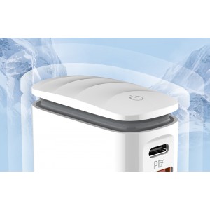 Incarcator de retea cu LED LDNIO A2423C, 1x USB, 1x USB-C, PD, QC 3.0, 25W - Alb