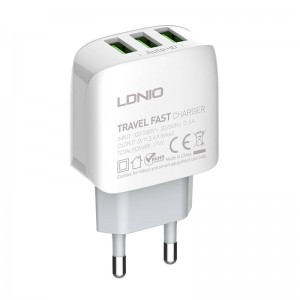 Incarcator de retea LDNIO A3312, 3x USB, 3.4A, 17W - Alb