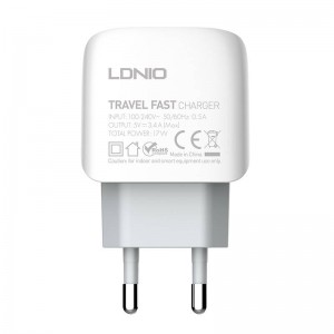 Incarcator de retea LDNIO A3312, 3x USB, 3.4A, 17W - Alb