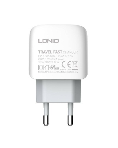 Incarcator de retea LDNIO A3312, 3x USB, 3.4A, 17W - Alb