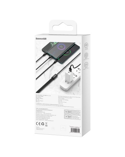 Cablu 3in1 BASEUS Rapid Micro USB / Lightning / Type-C, 3.5A, 1.2m - Negru
