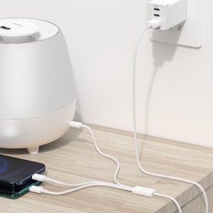 Cablu Baseus 3 în 1 (Micro + Lightning + USB-C) 3.5A 1.2m Alb