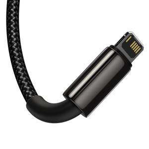 Cablu Baseus 3 în 1 (Micro + Lightning + USB-C) 3.5A 1.5m Negru