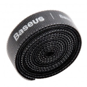 Organizator cabluri Baseus Rainbow Circle Velcro Straps, 1m - Negru