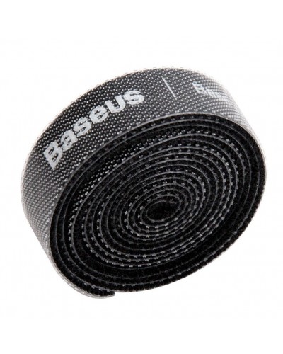 Organizator cabluri Baseus Rainbow Circle Velcro Straps, 1m - Negru