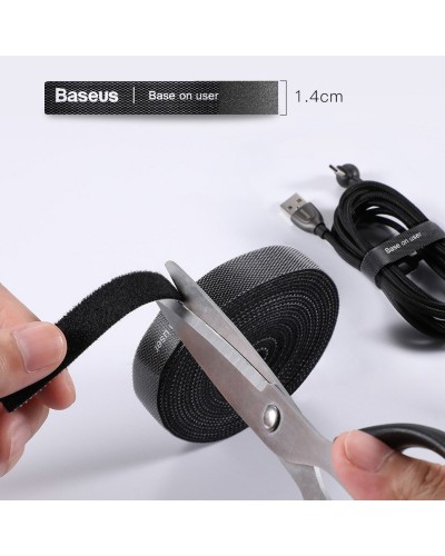Organizator cabluri Baseus Rainbow Circle Velcro Straps, 1m - Negru