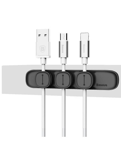 Set Organizator Cabluri Baseus Peas Cable Clip - Negru
