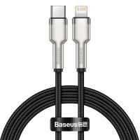 Cablu Baseus Cafule Metal USB-C la Lightning 20W 1m Negru
