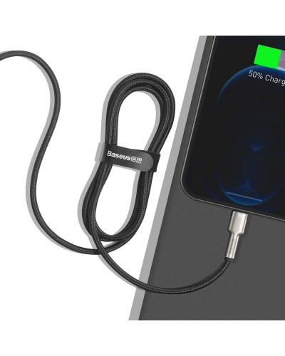 Cablu Baseus Cafule Metal USB-C la Lightning 20W 1m Negru Cablu Baseus Cafule Metal USB-C la Lightning 20W 1m Negru