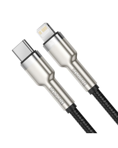 Cablu Baseus Cafule Metal USB-C la Lightning 20W 1m Negru Cablu Baseus Cafule Metal USB-C la Lightning 20W 1m Negru