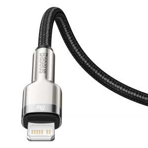 Cablu Baseus Cafule Metal USB-C la Lightning 20W 1m Negru