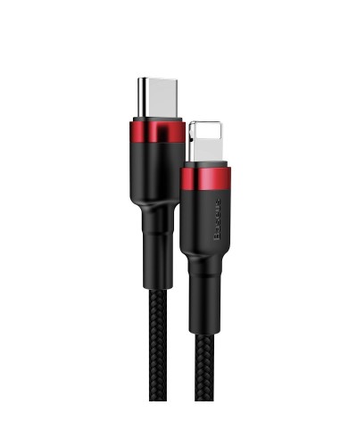 Cablu Baseus Cafule USB-C la Lightning 18W 1m Negru & Roșu Cablu Baseus Cafule USB-C la Lightning 18W 1m Negru & Roșu
